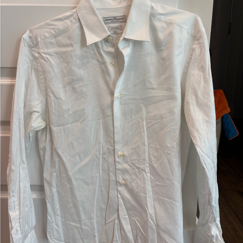 Salvatore Ferragamo Elegant White Dress Shirt